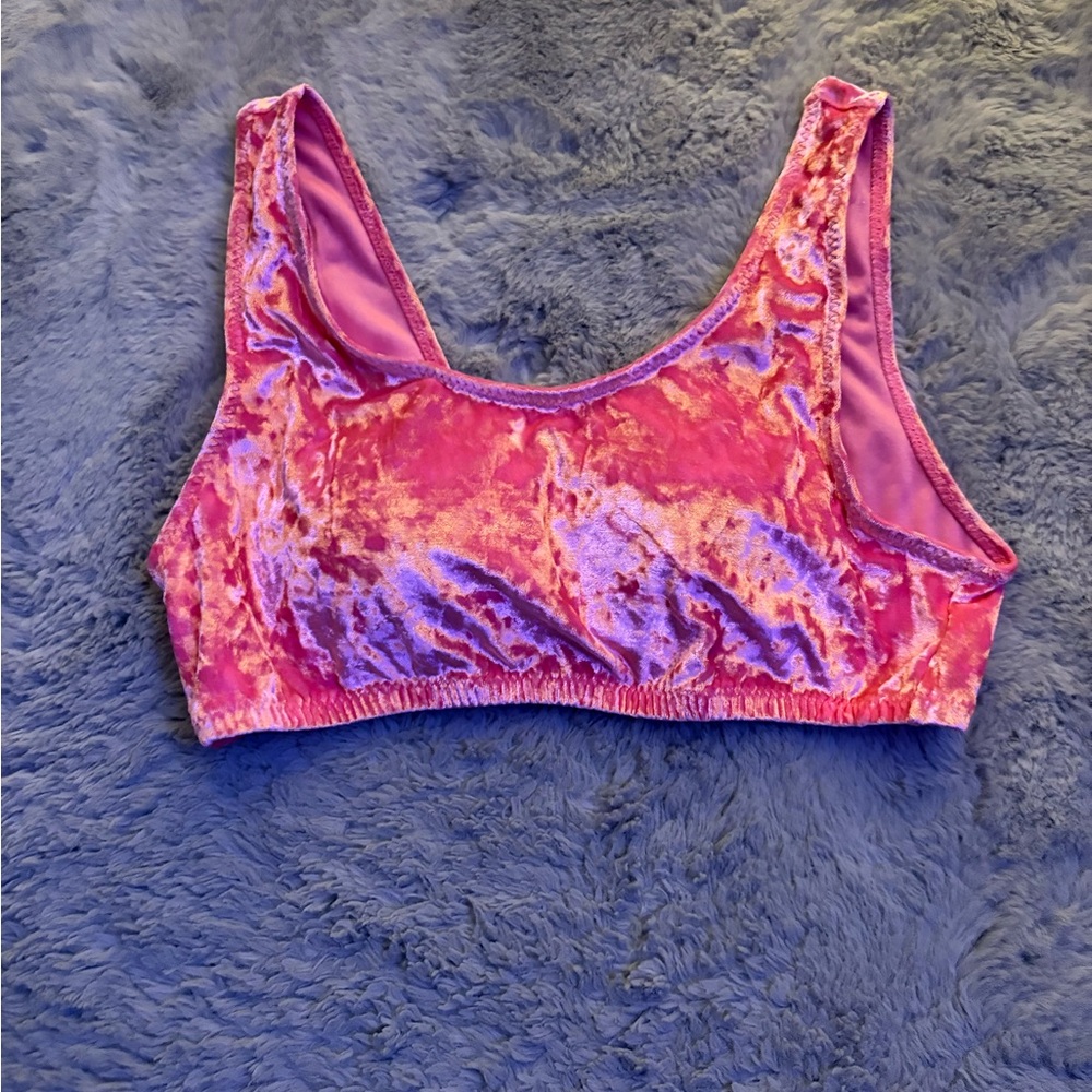 Spirit Pink Velvet Crop Top